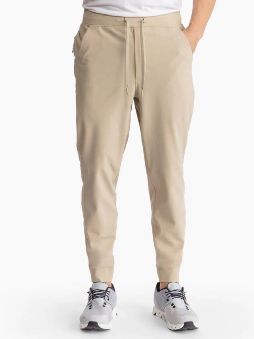 Birddogs Wayne Regretzkys Joggers Pants Drawstring Pockets Khakis Tan Bottoms